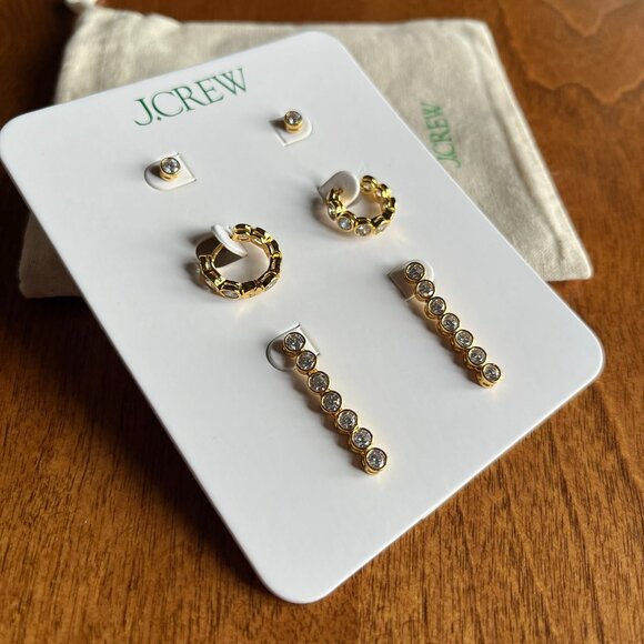 J. Crew cubic zirconia earrings set NWT - Picture 3 of 10